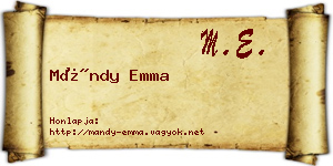 Mándy Emma névjegykártya