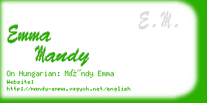 emma mandy business card